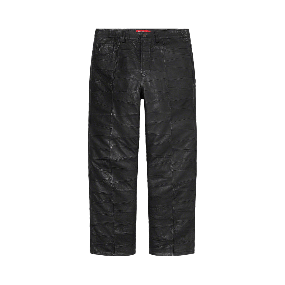 Supreme Patchwork Leather 5-Pocket Jean Black