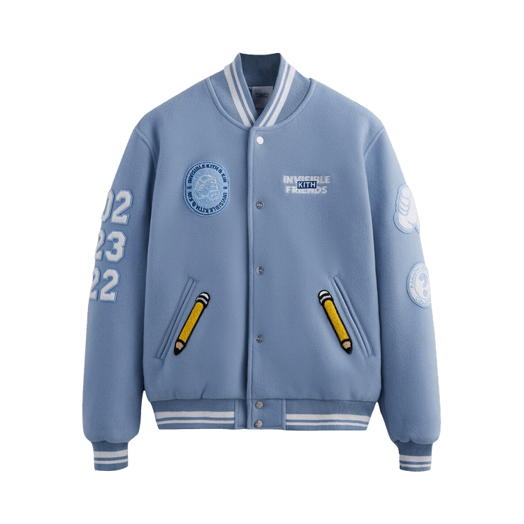 Kith x Invisible Friends Manteco Wool Varsity Jacket Larimar