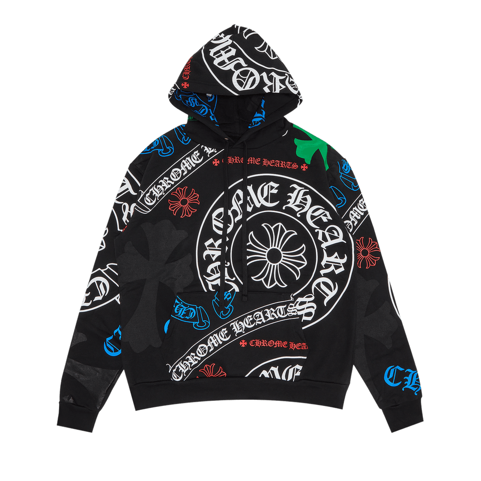 Chrome Hearts Stencil Hoodie Black/Multicolor