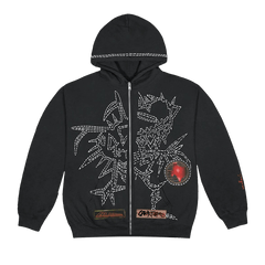 Cactus Jack by Travis Scott Blackout Zip Up Hoodie Black