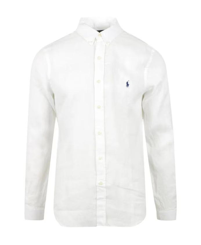 Polo Ralph Lauren White Linen Long Sleeve Shirt