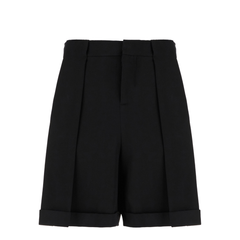 Pleated Gabardine Shorts - Black