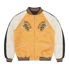 Corteiz Satin Souvenir Reversible Jacket Black/Yellow