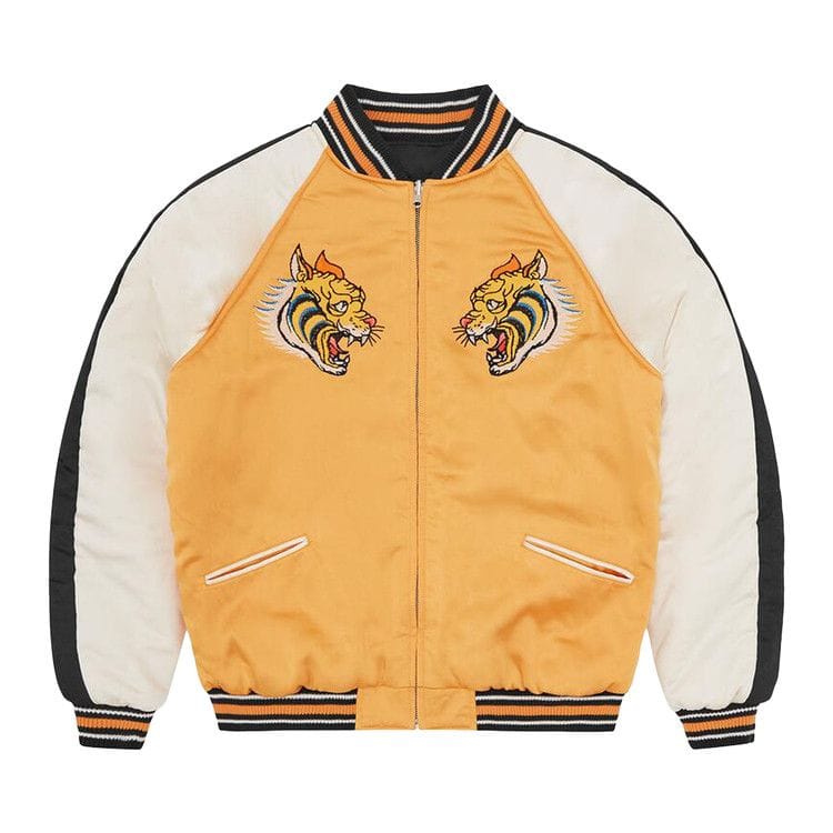 Corteiz Satin Souvenir Reversible Jacket Black/Yellow