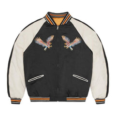 Corteiz Satin Souvenir Reversible Jacket Black/Yellow