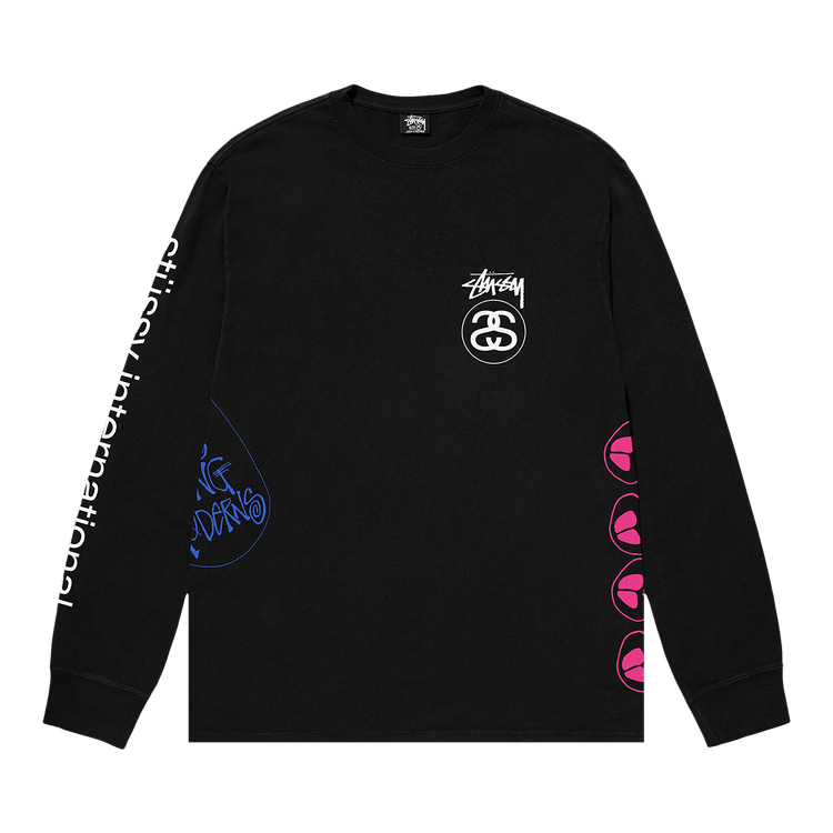 Stussy Test Strike Pigment Dyed Long-Sleeve T-Shirt Black