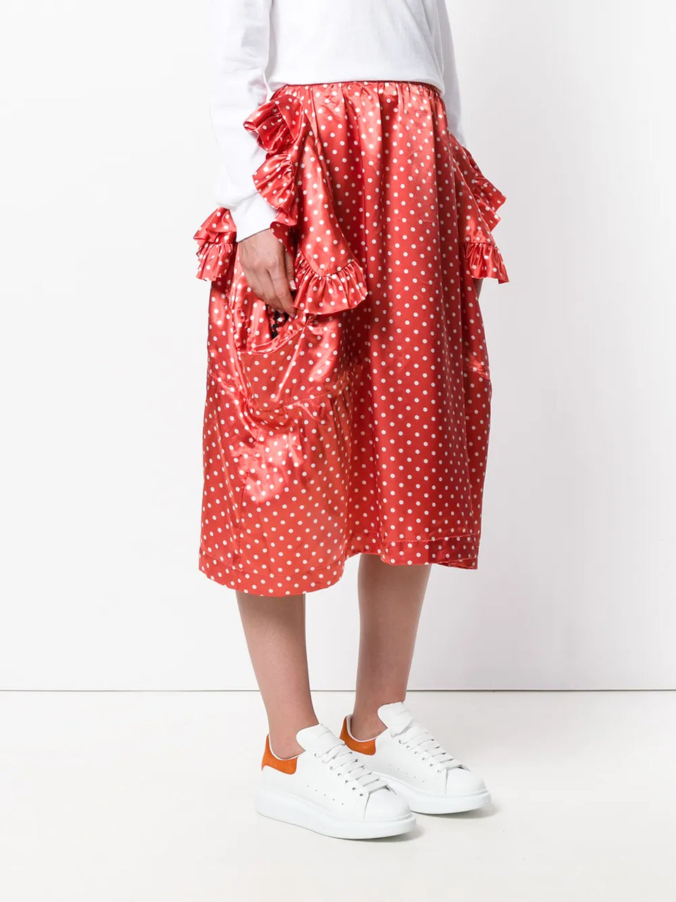 deconstructed ruffle polka dot skirt