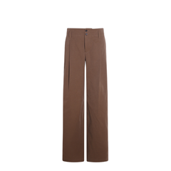 High-rise wide-leg pants in cotton canvas
