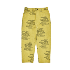 Supreme Trademark Jacquard Baggy Jean Washed Yellow
