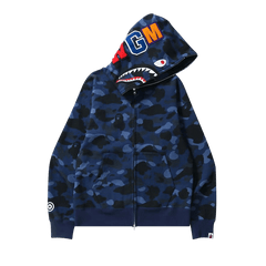 BAPE Color Camo Shark Full Zip Hoodie Navy
