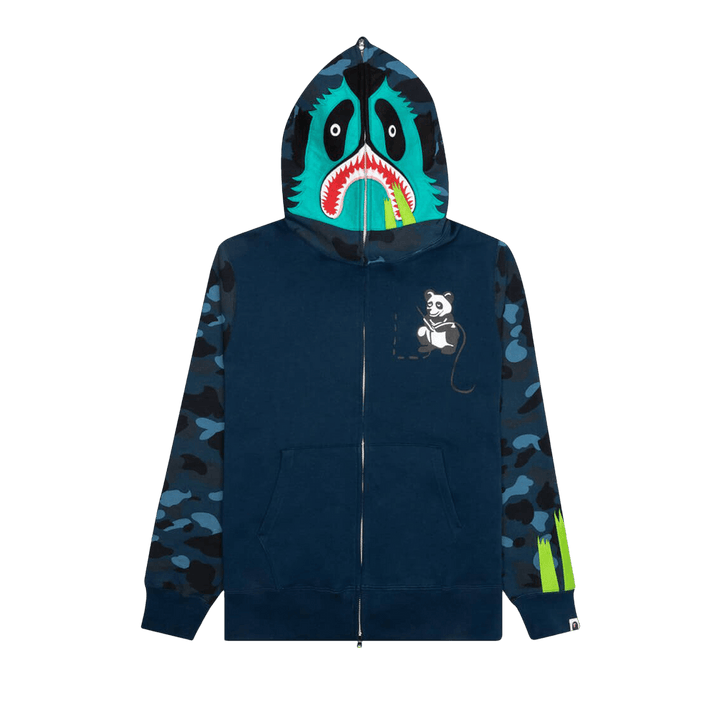 BAPE Color Camo Panda Full Zip Hoodie Navy