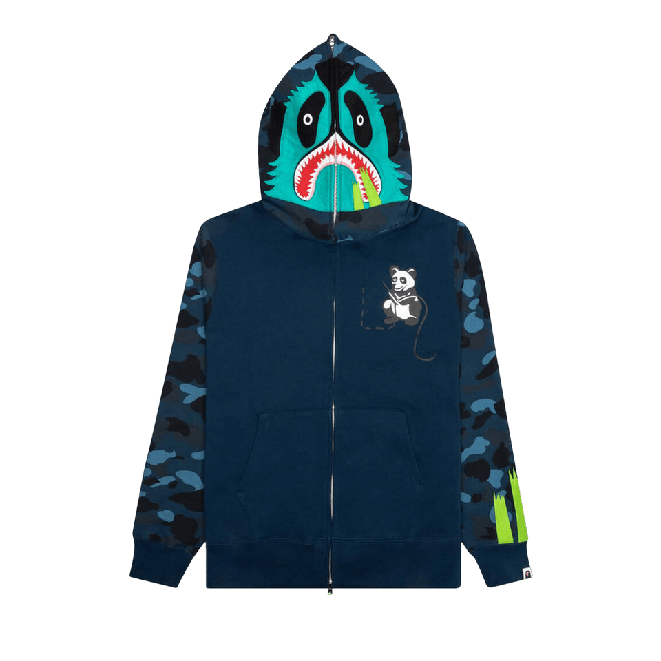 BAPE Color Camo Panda Full Zip Hoodie Navy