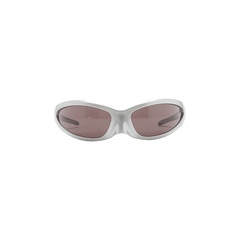 Balenciaga Cat Oval Frame Sunglasses Silver
