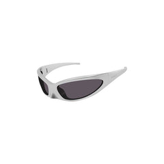 Balenciaga Cat Oval Frame Sunglasses Silver
