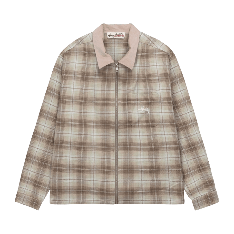Stussy Frank Plaid Zip Shirt Tan