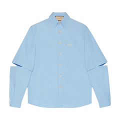 Gucci Embroidery Poplin Shirt Sky Blue