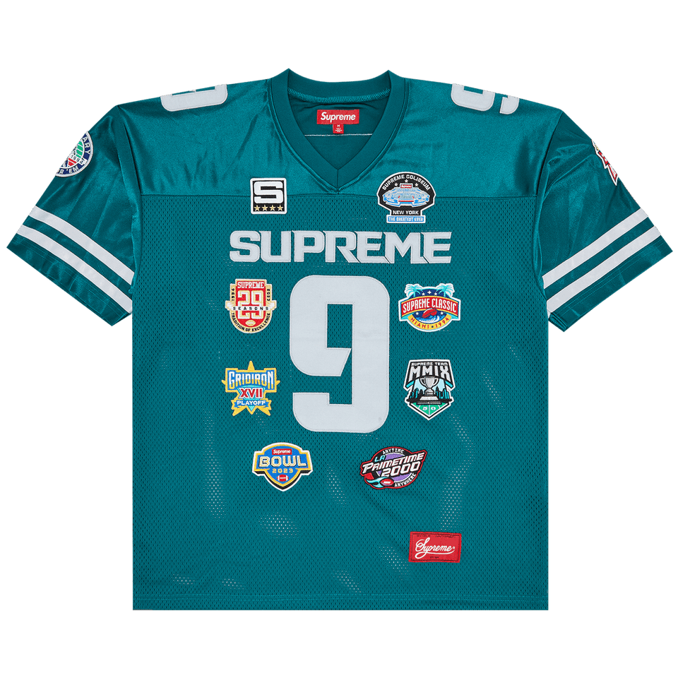 Supreme Championships Embroidered Football Jersey Dark Teal