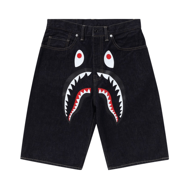 BAPE Shark Denim Shorts Navy/Indigo