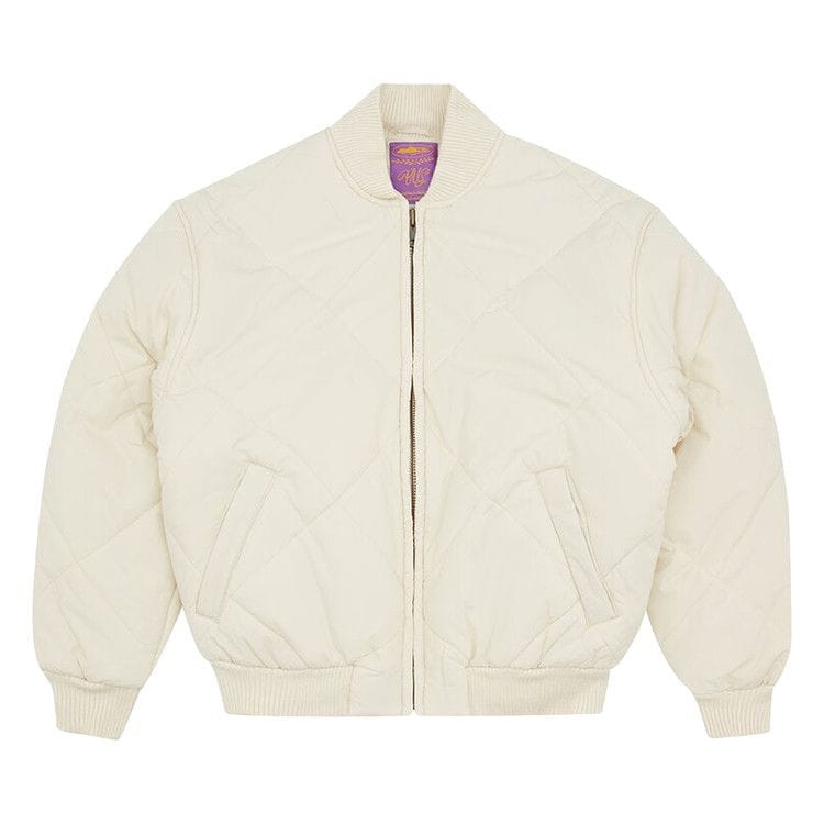 Corteiz Olde English Quilted Bomber Jacket Cream