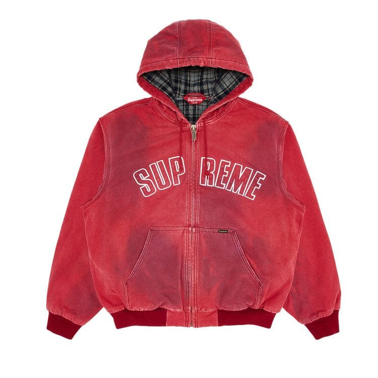 Supreme Reflective Arc Hooded Work Jacket Red