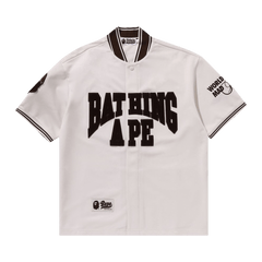 BAPE Baseball Jersey Shorts-Sleeve Shirt Ivory
