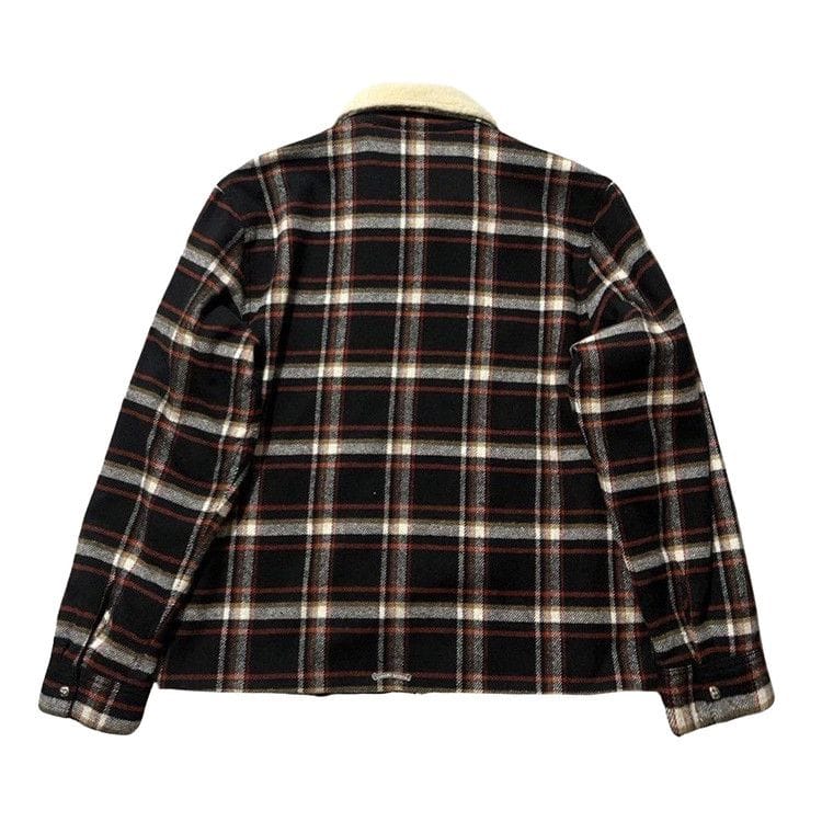 Chrome Hearts Shearling Collar Plaid Jacket Multicolor