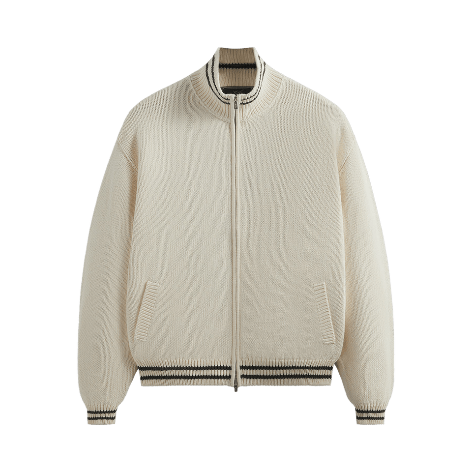 Kith Wyona Full Zip Varsity Sweater Sandrift