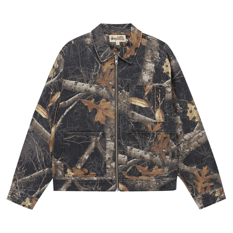 Stussy Zip Work Jacket Realtree Edge Black