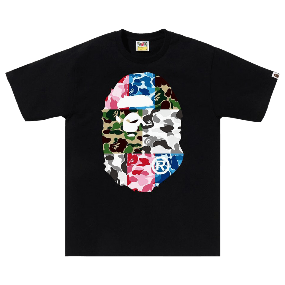 BAPE ABC Camo Crazy Big Ape Head T-Shirt Black
