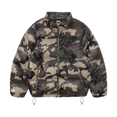 Stussy Wrinkled Nylon Down Puffer Woodland Camo