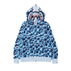 BAPE ABC Camo Double Shark Full Zip Hoodie Blue
