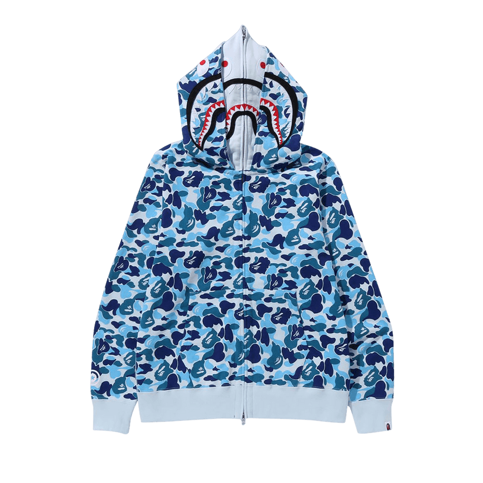 BAPE ABC Camo Double Shark Full Zip Hoodie Blue
