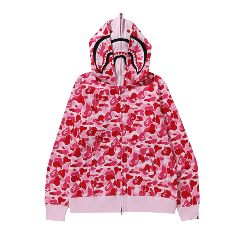 BAPE ABC Camo Double Shark Full Zip Hoodie Pink