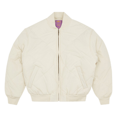 Corteiz Olde English Quilted Bomber Jacket Cream