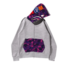 BAPE Color Camo Shark Full Zip Hoodie Grey