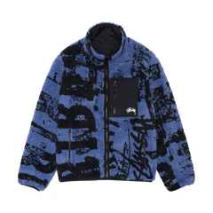 Stussy Sherpa Reversible Printed Jacket Blue