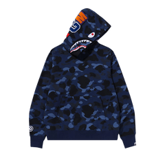 BAPE Color Camo Shark Pullover Hoodie Navy