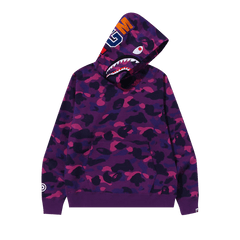 BAPE Color Camo Shark Pullover Hoodie Purple