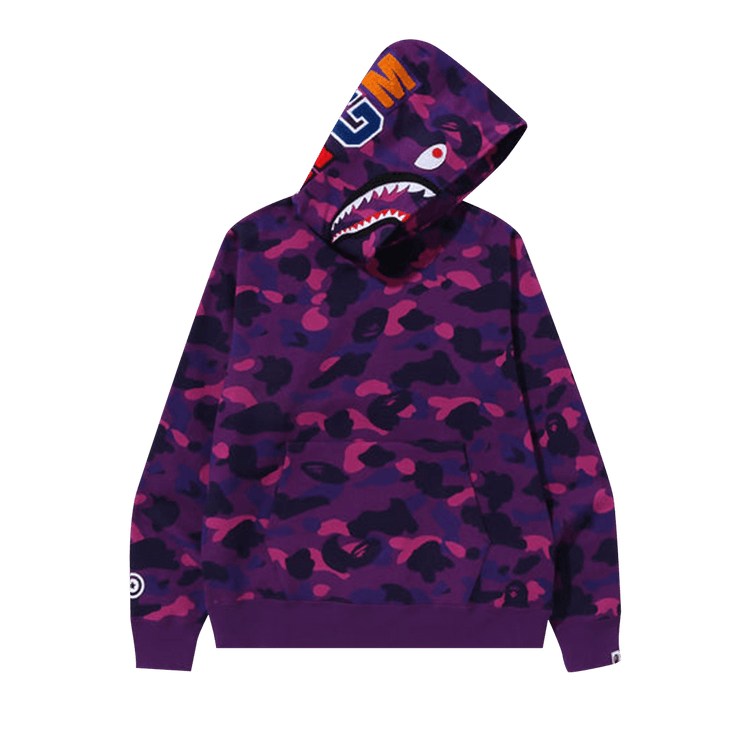 BAPE Color Camo Shark Pullover Hoodie Purple