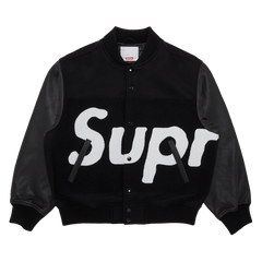 Supreme Big Logo Chenille Varsity Jacket Black