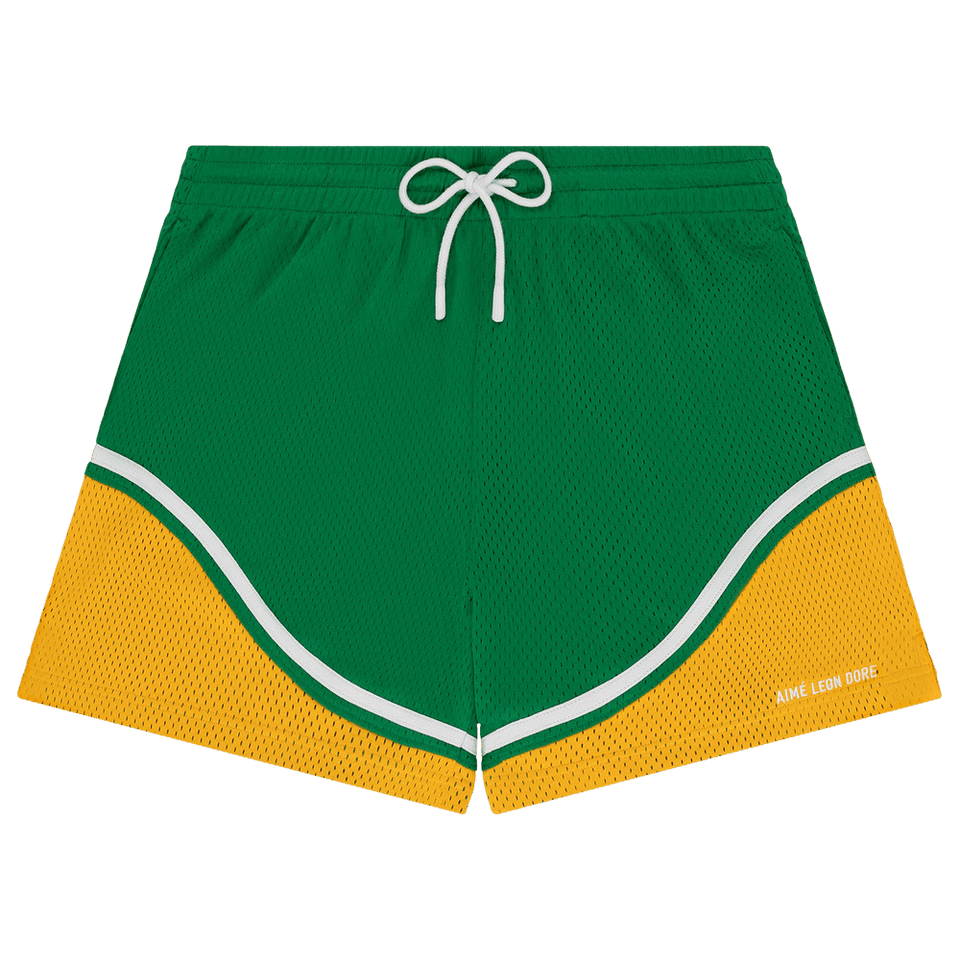 Aimé Leon Dore Colorblock Court Shorts Green/Yellow