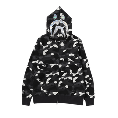 BAPE City Camo Shark Full Zip Hoodie Black