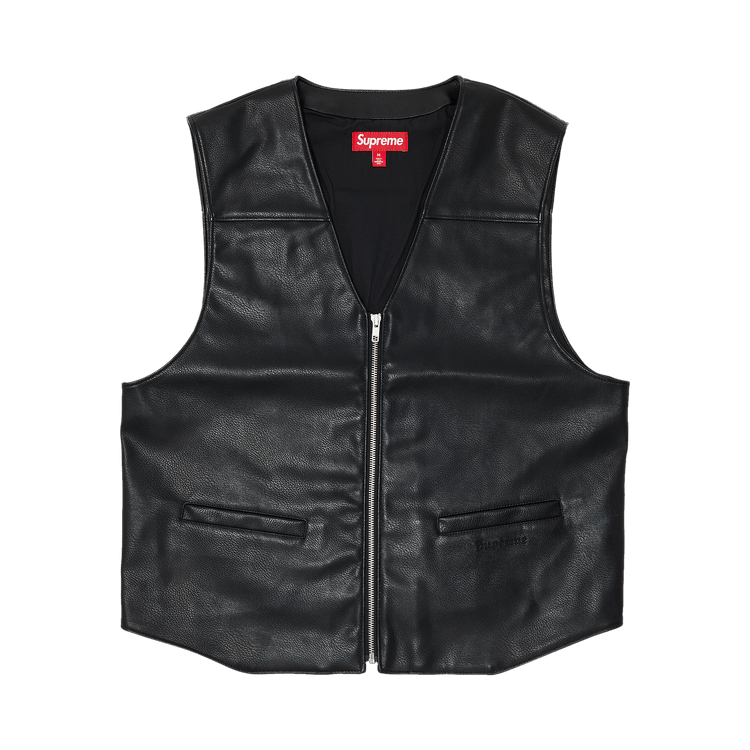 Supreme x Toy Machine Faux Leather Vest Black