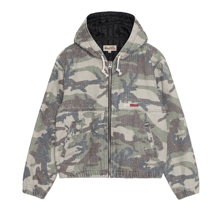 Stussy Needlepunch Work Jacket Woodland Camo