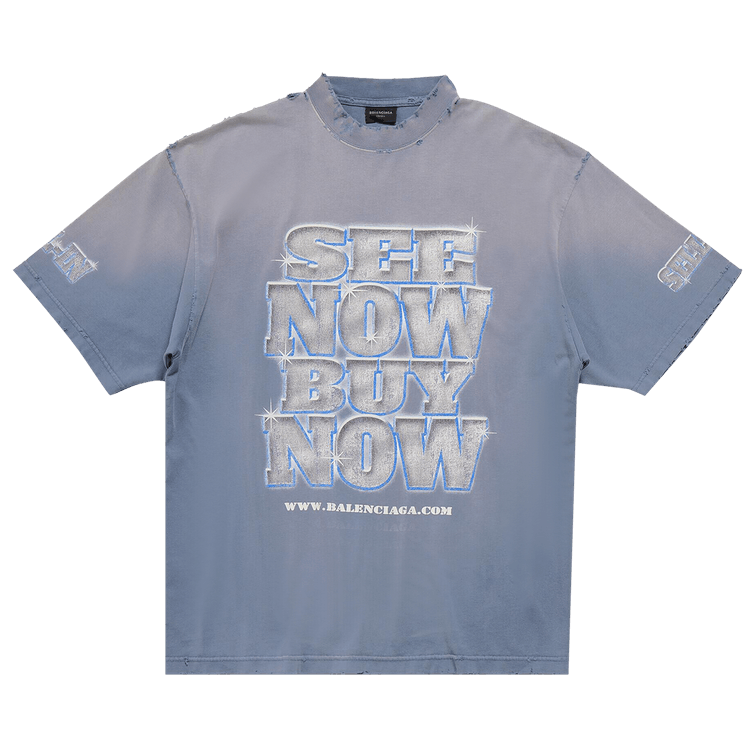 Balenciaga T-Shirt Washed Blue
