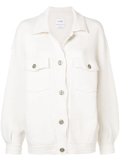 contrast-stitching denim-effect jacket