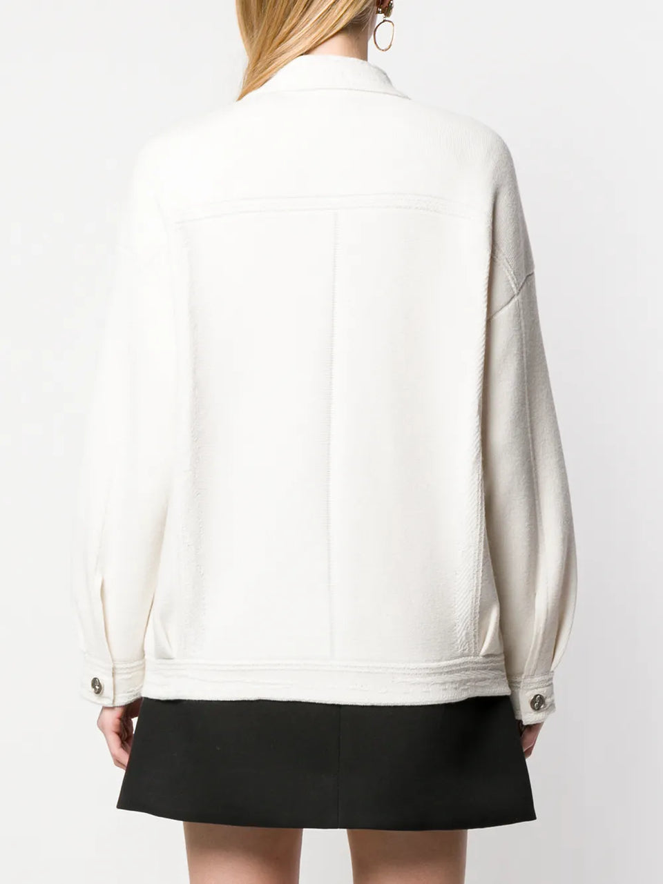 contrast-stitching denim-effect jacket