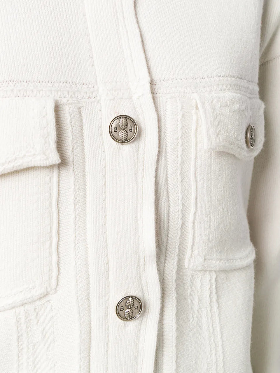 contrast-stitching denim-effect jacket