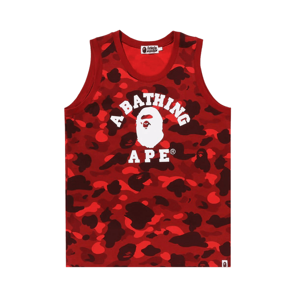 BAPE Color Camo College Tank Top Red