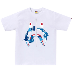 BAPE ABC Camo Rebuild Shark T-Shirt White/Blue